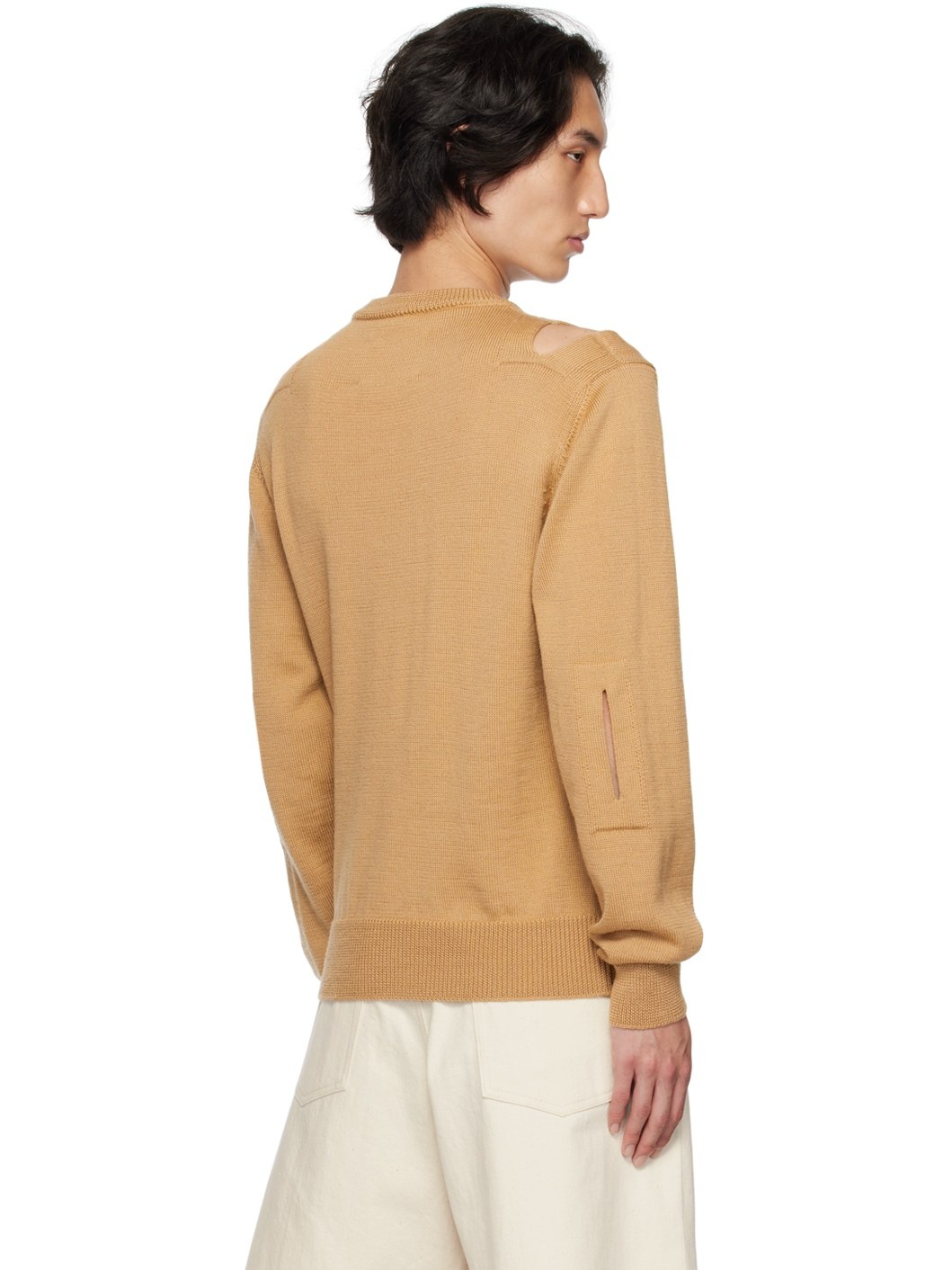 Beige Cutout Sweater - 3