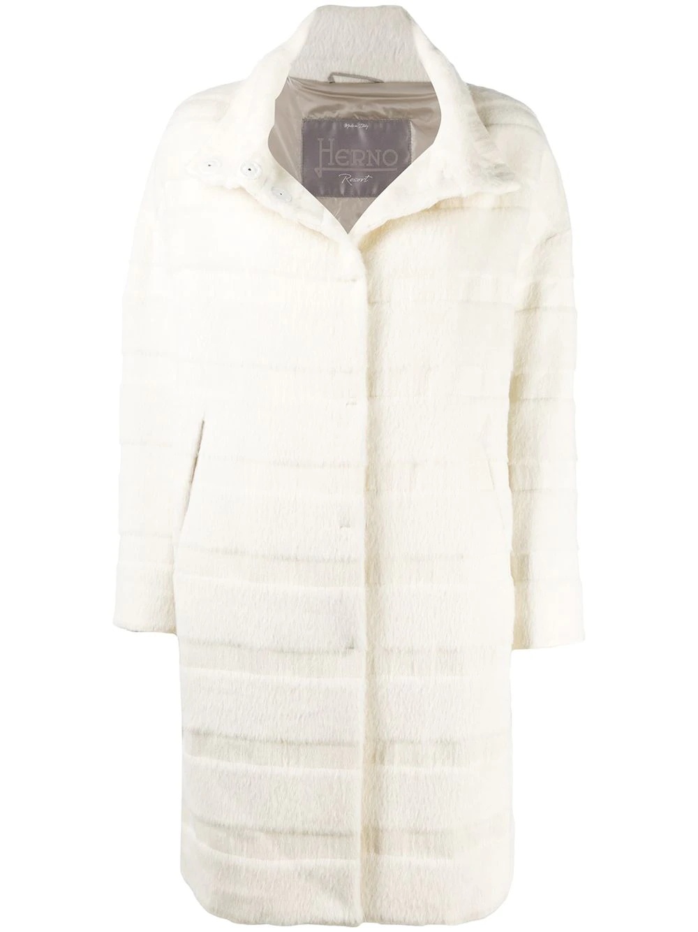 stripe-pattern single-breasted coat - 1