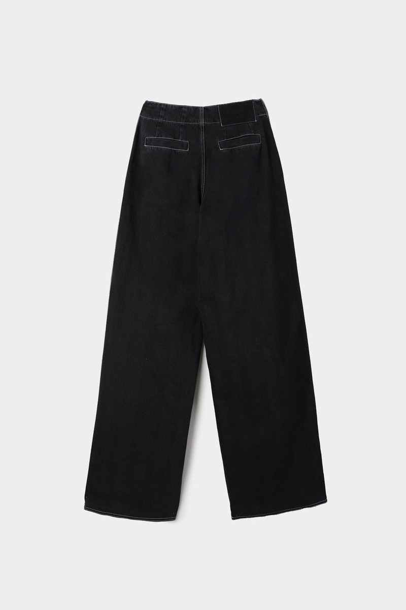 SUNNEI JUMP PANTS / washed denim / black outlook
