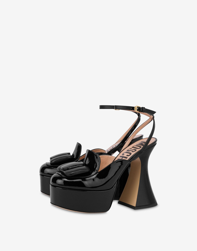 PATENT LEATHER PUFFY BOW SLINGBACKS 1