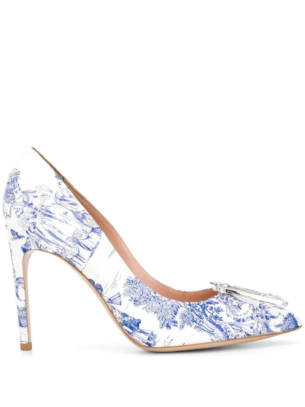 printed baroque M pumps - 1