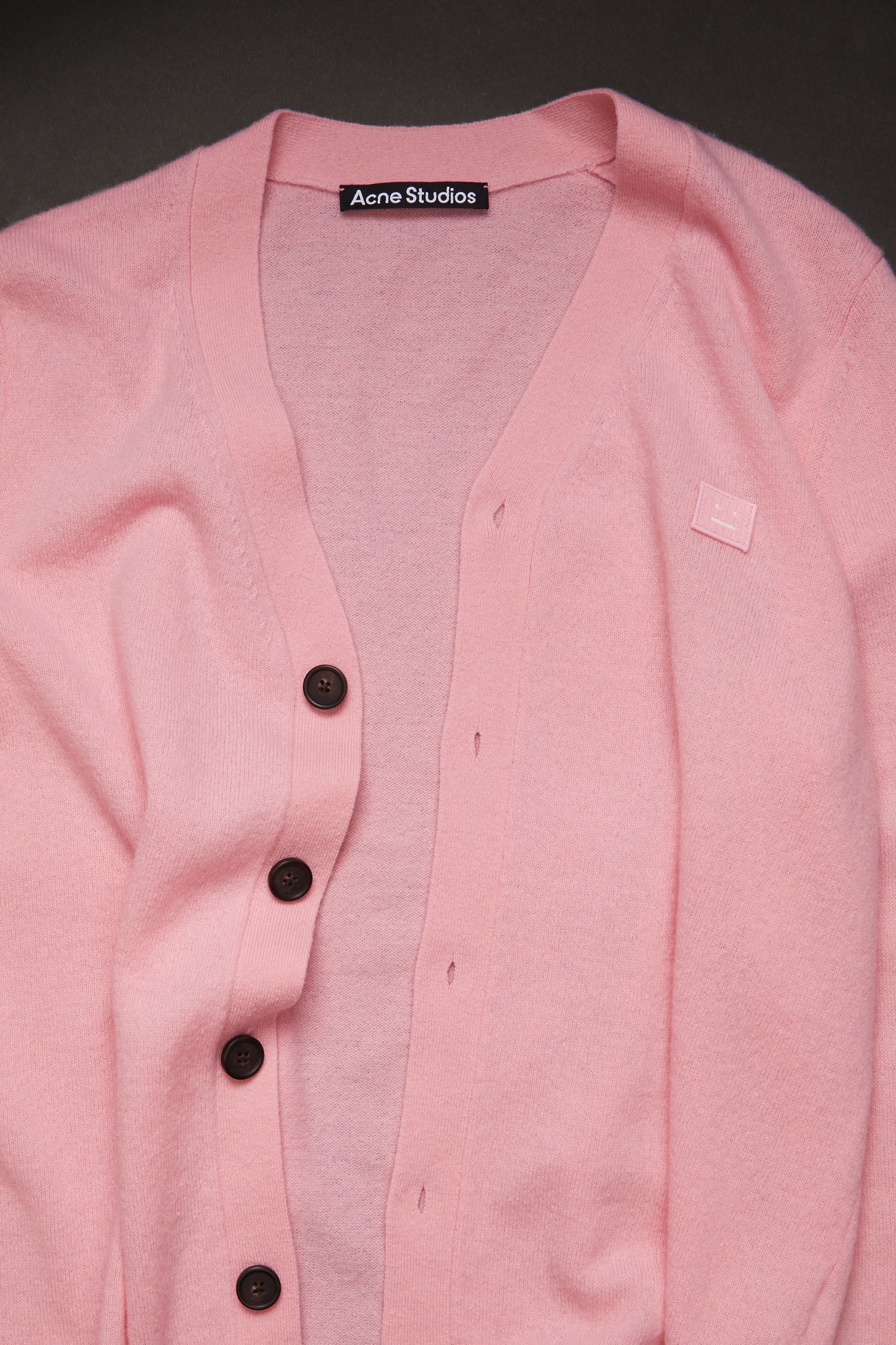 V-neck wool cardigan blush pink - 4