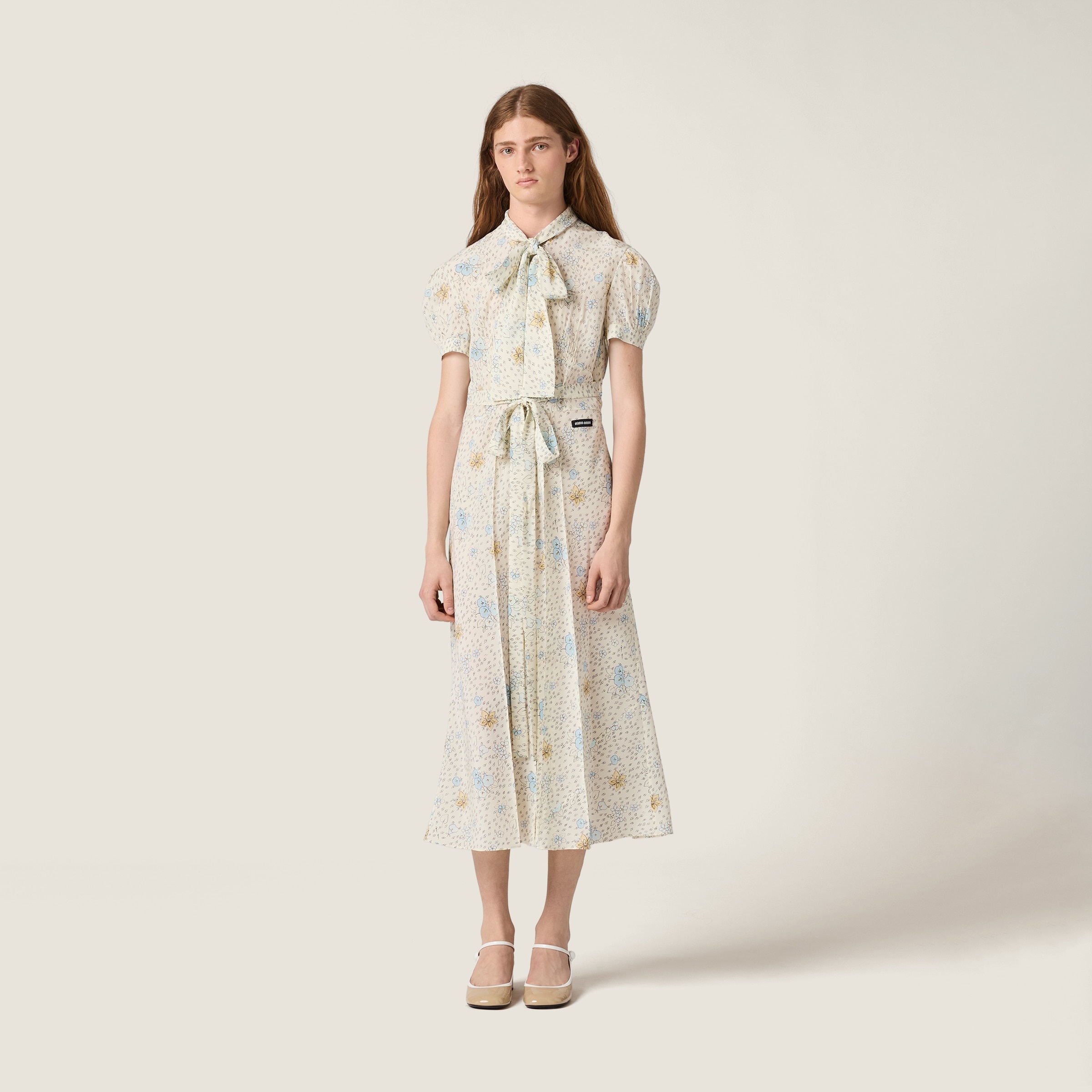 Long crêpe de Chine dress - 2