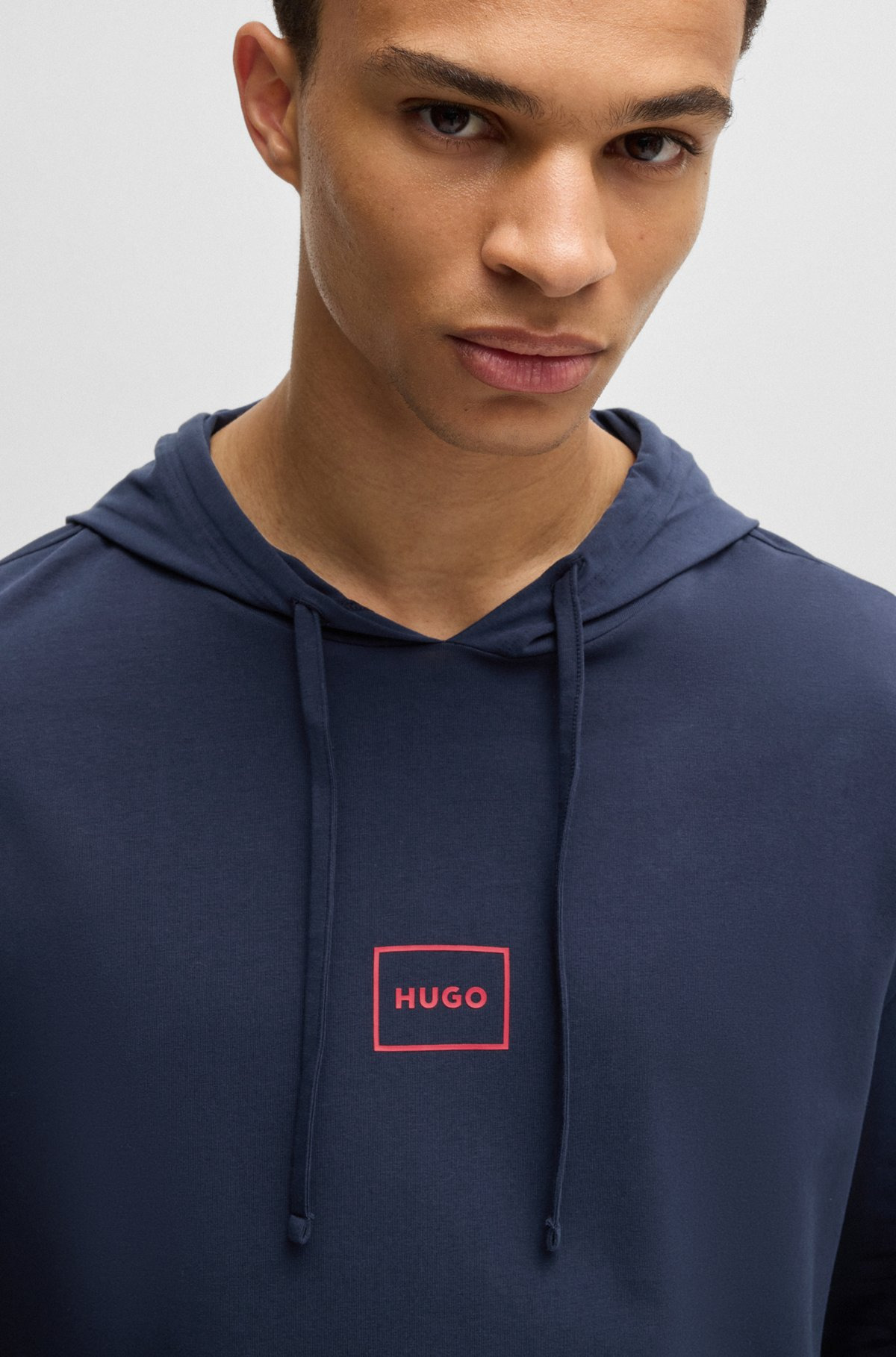 STRETCH-COTTON RELAXED-FIT HOODIE WITH LOGO PRINT - 5