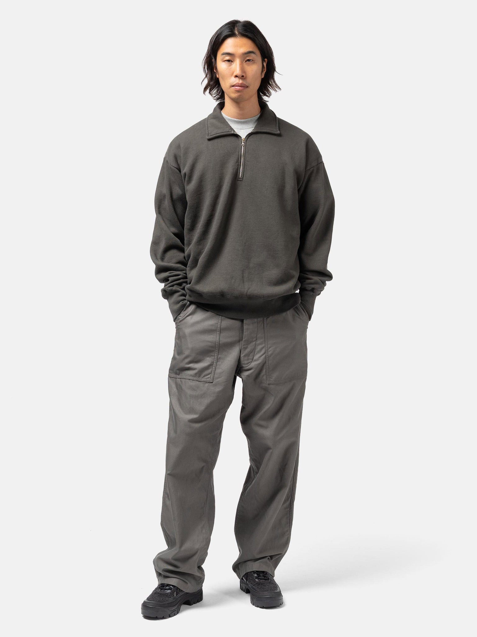 Half Zipper Pullover Fade Black - 2