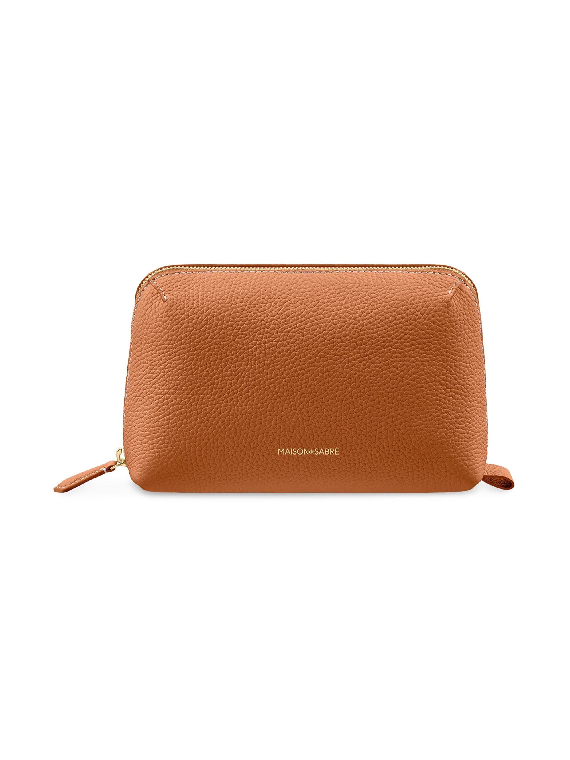 Leather Tech Pouch - Pecan Brown - 1