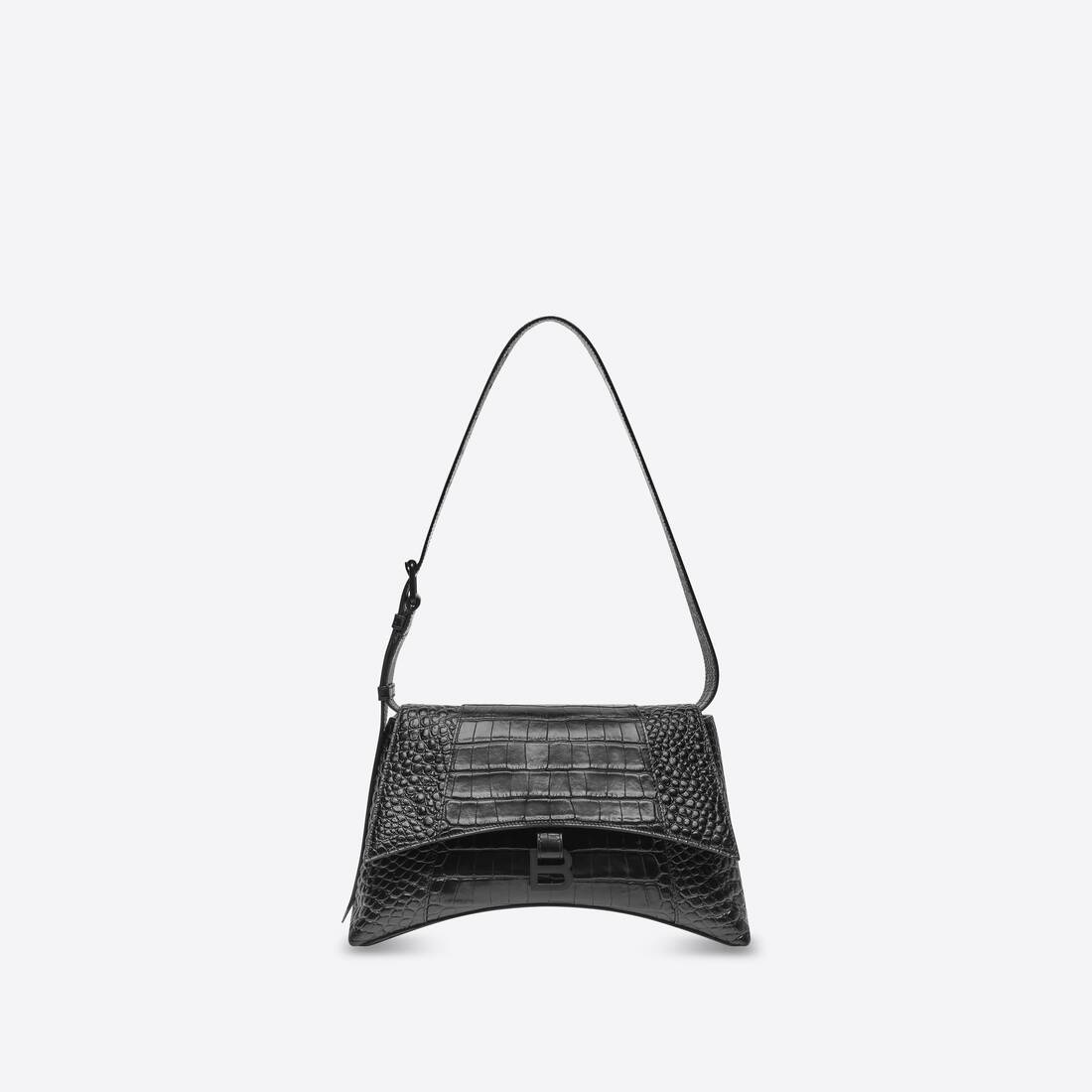 Women's Downtown Medium Shoulder Bag Crocodile Embossed in Black - 1