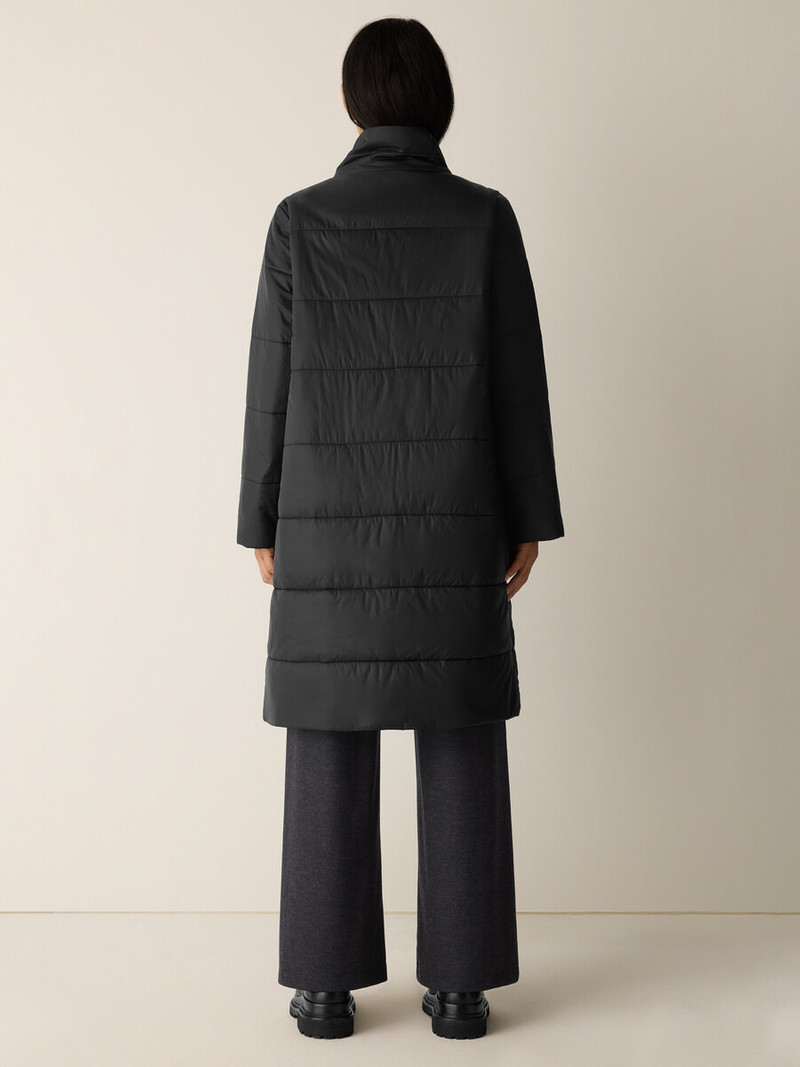 Eggshell Recycled Nylon Stand Collar Coat 4