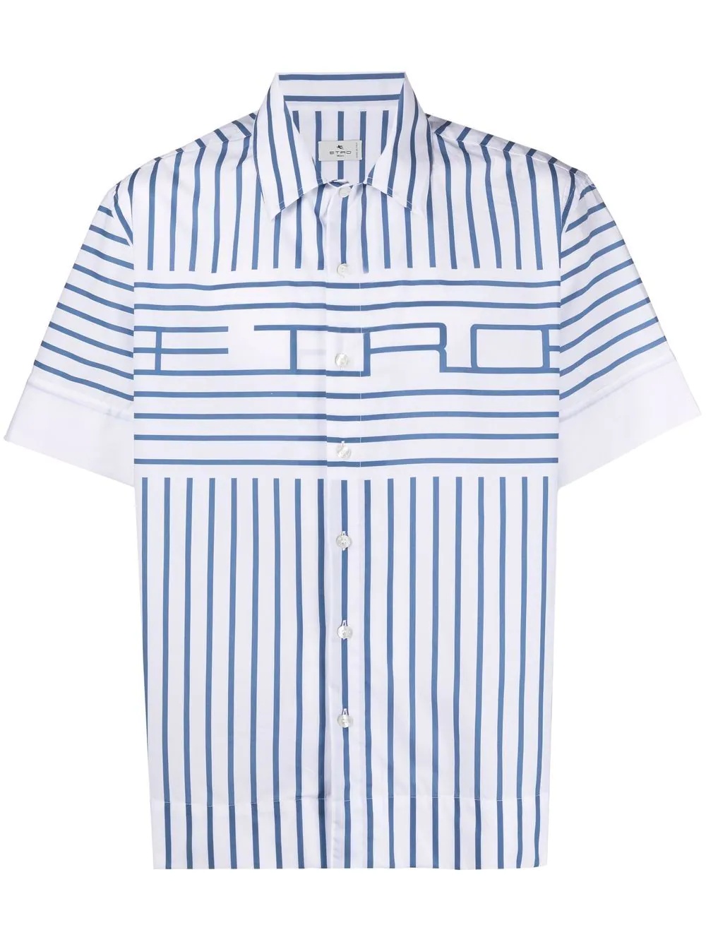 cotton logo-stripe shirt - 1