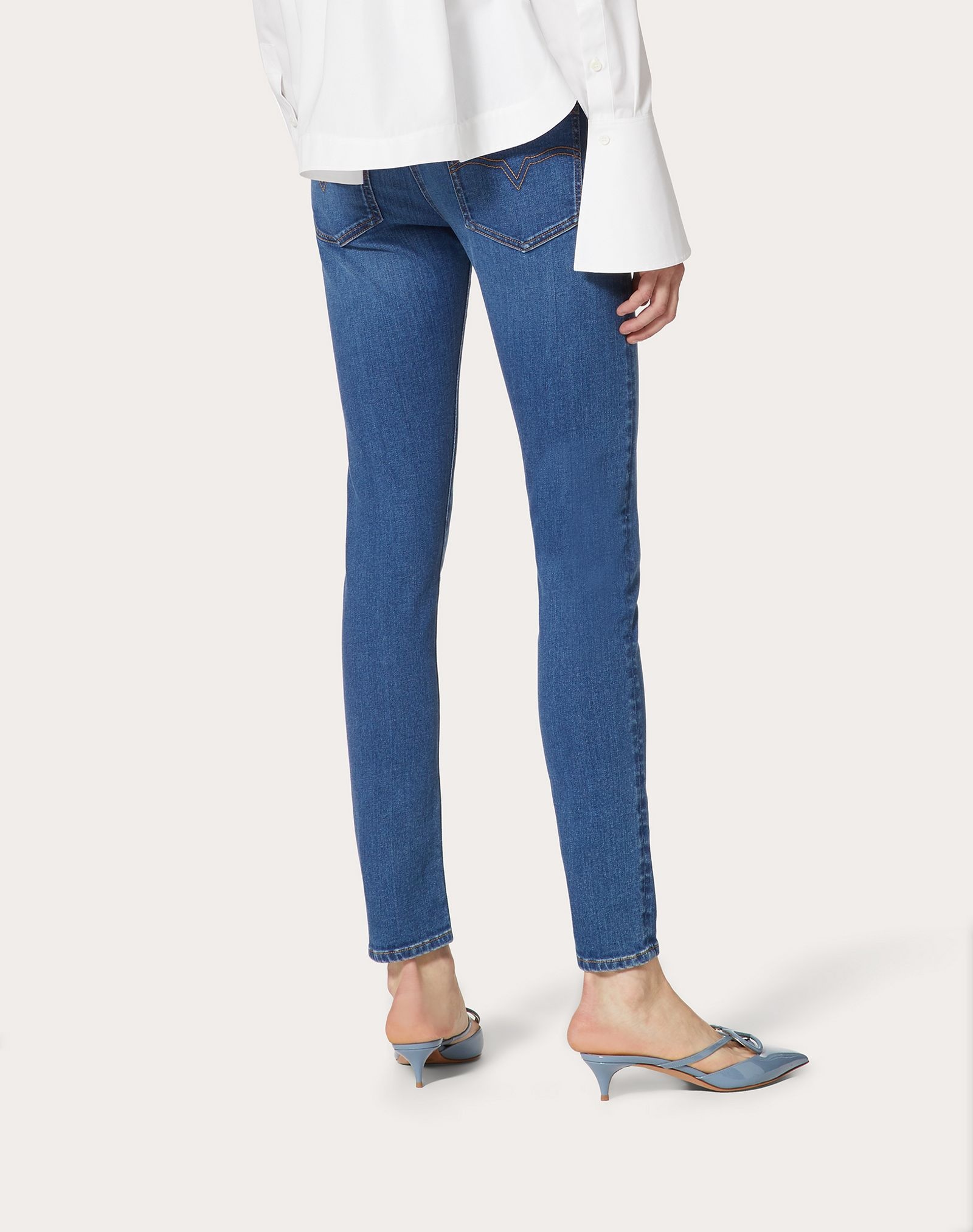 Blue Stretch Denim Jeans - 4