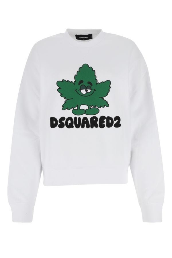 Dsquared Woman White Cotton Sweatshirt - 1