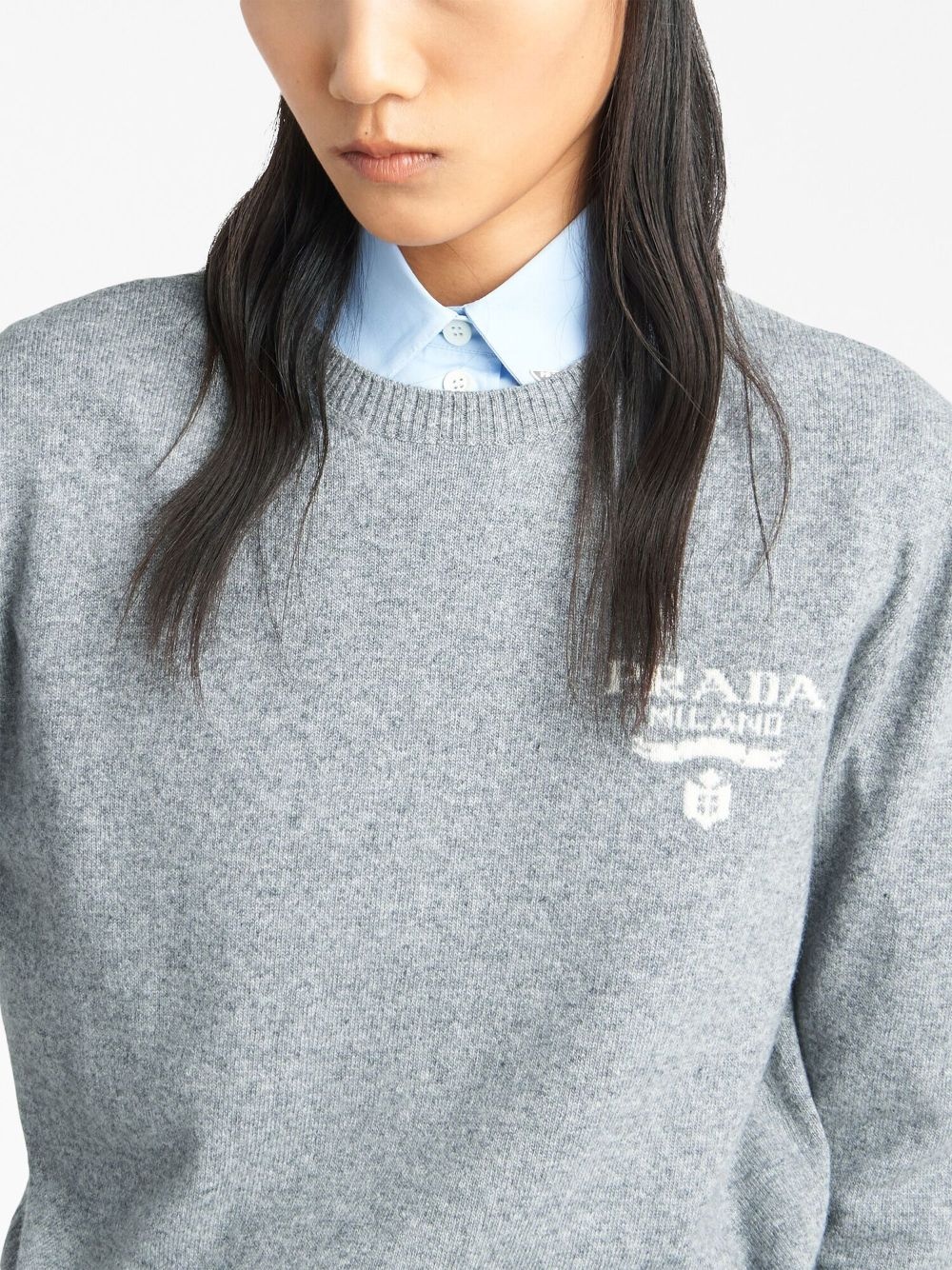 intarsia-logo cashmere jumper - 5