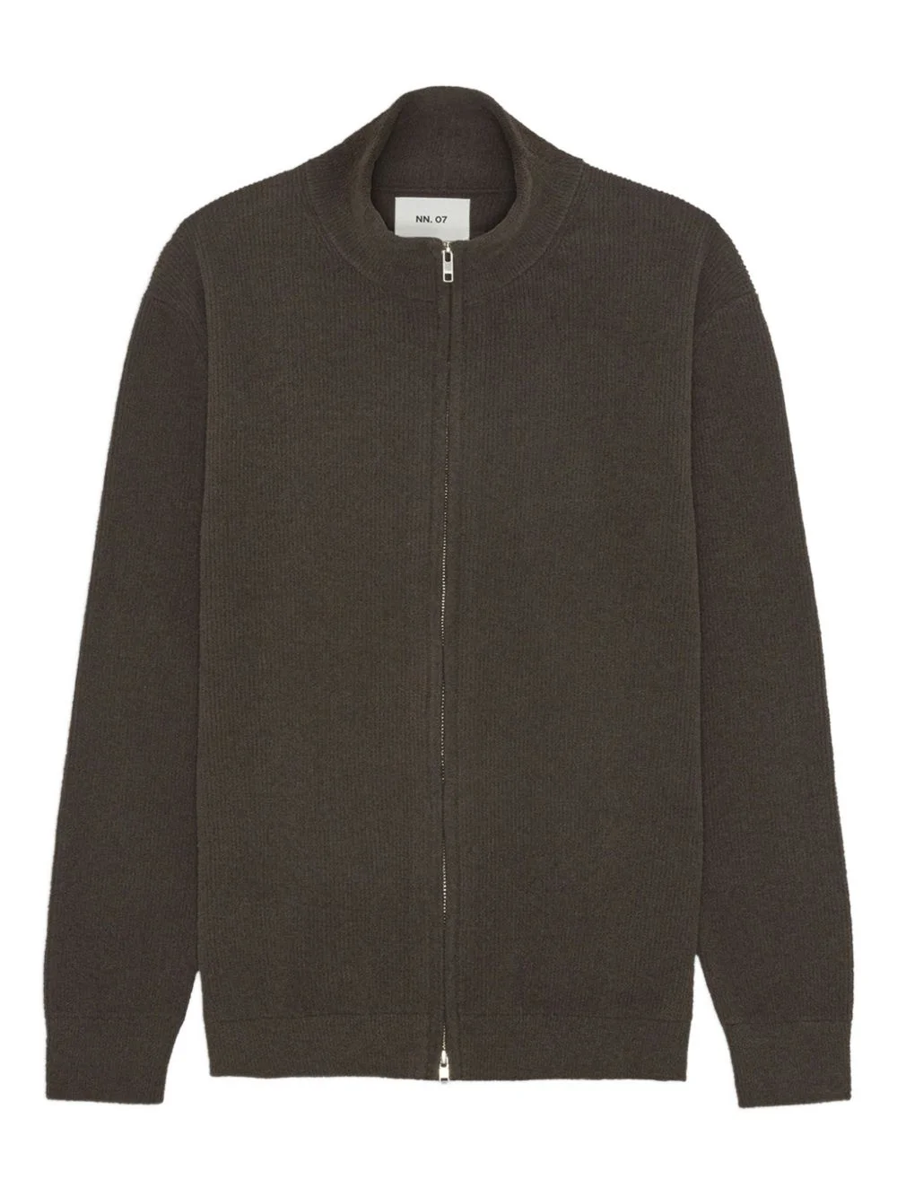 ribbed zip-up cardigan - 1