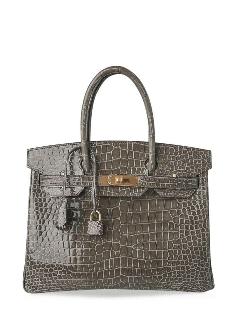 Hermes Birkin HSS 30 Bag Gris Tourterelle / Blue Sapphire Porosus Crocodile - 1