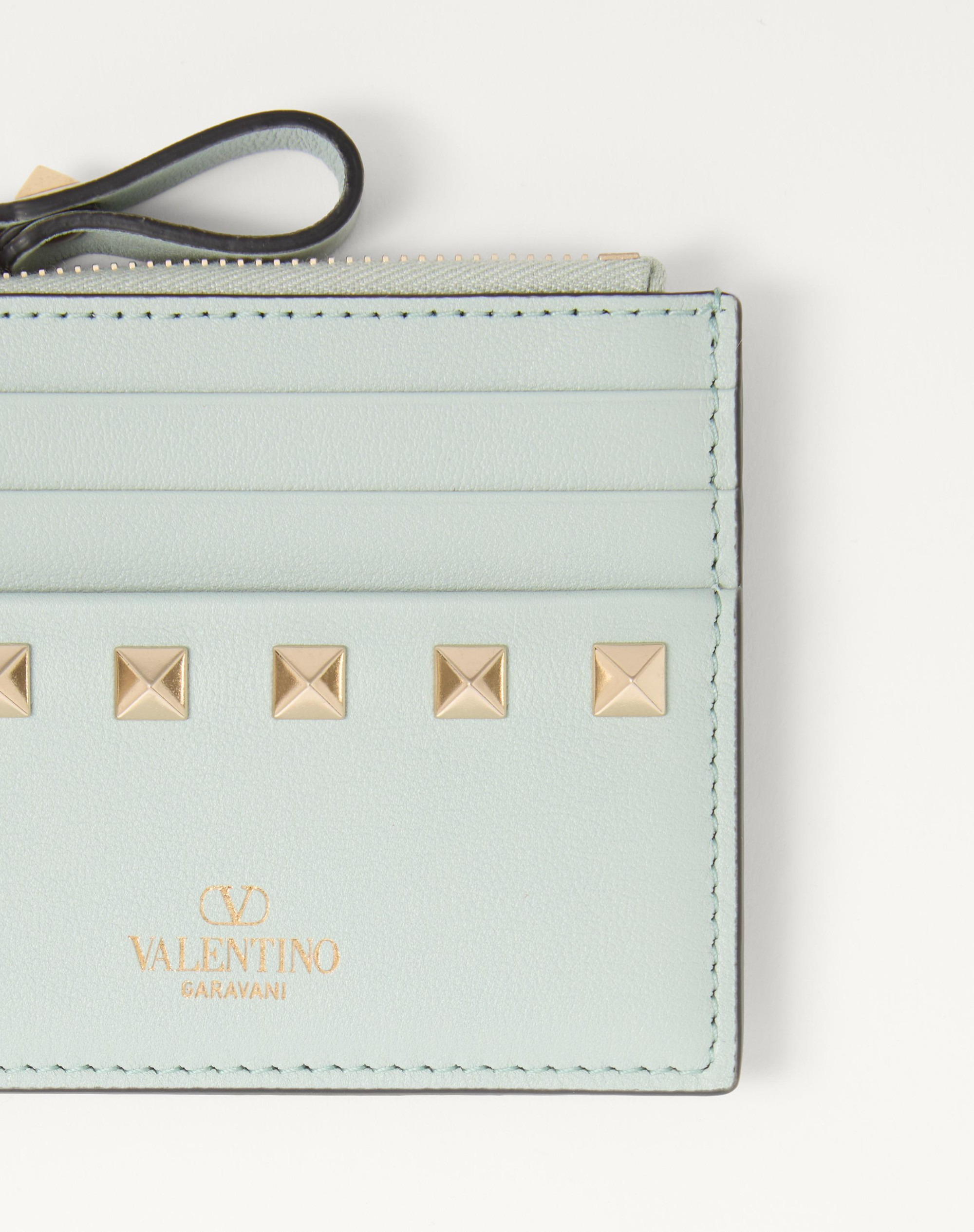 ROCKSTUD CALFSKIN CARDHOLDER WITH ZIPPER - 2