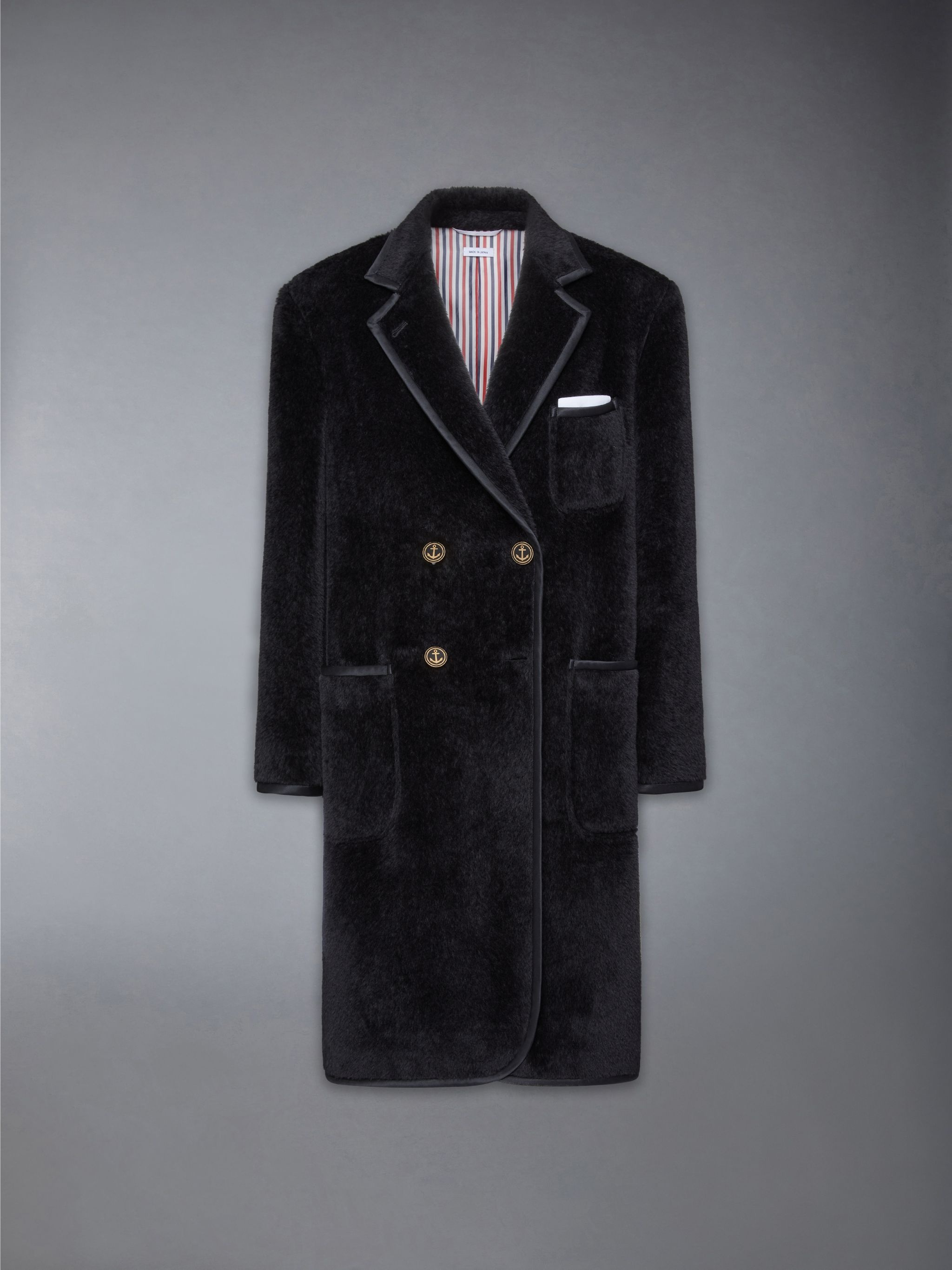 Brushed Alpaca Wool Satin Tipping Soft Shoulder Overcoat - 7