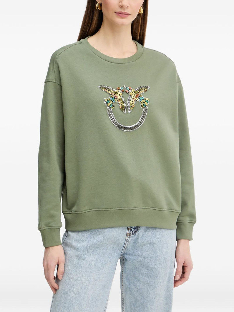 beaded-logo sweatshirt 1