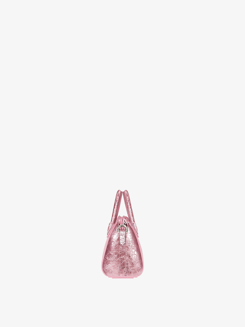 MICRO ANTIGONA BAG IN LAMINATED LEATHER 3