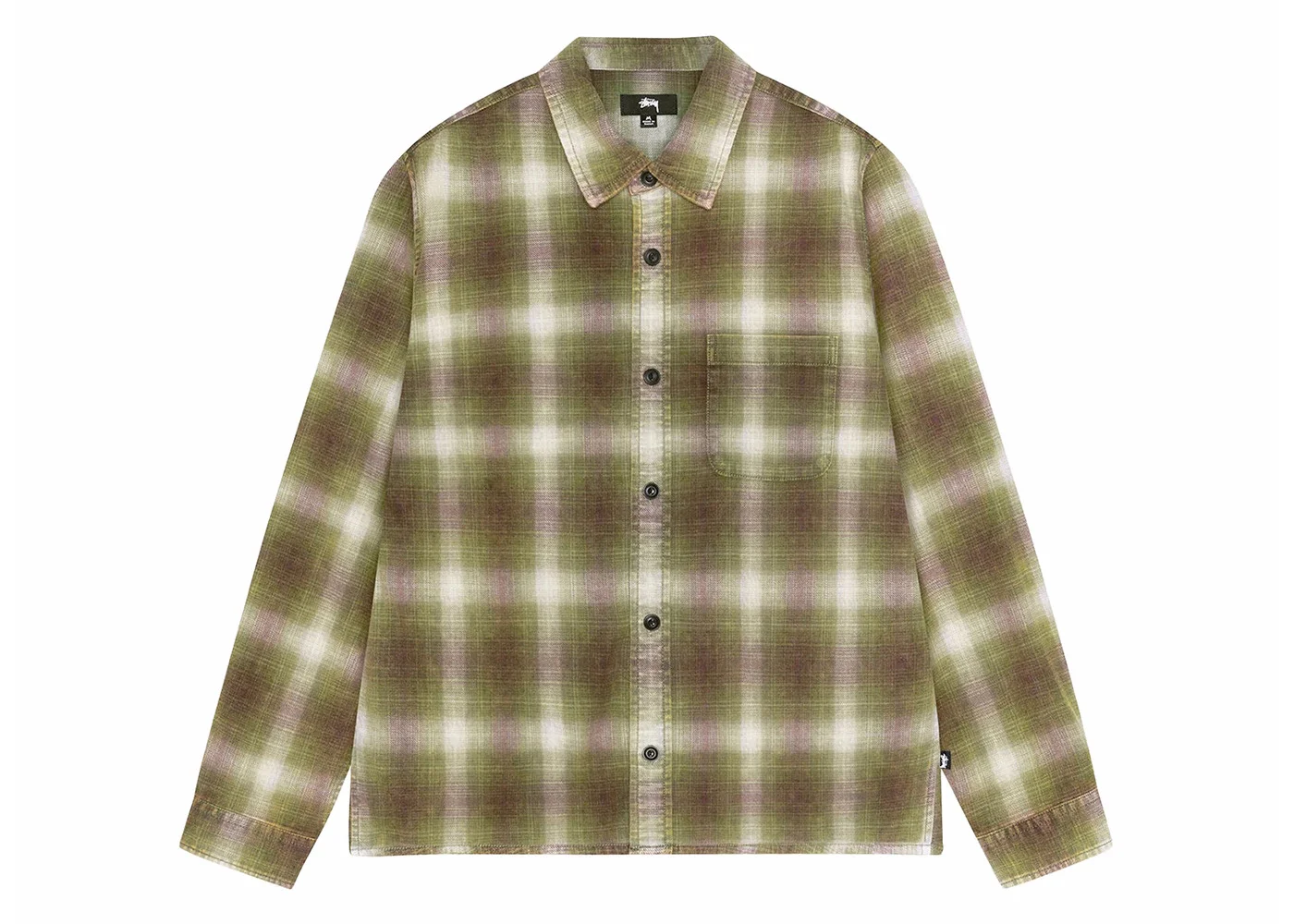 Stussy Rocco Flannel Plaid Shirt Green - 1