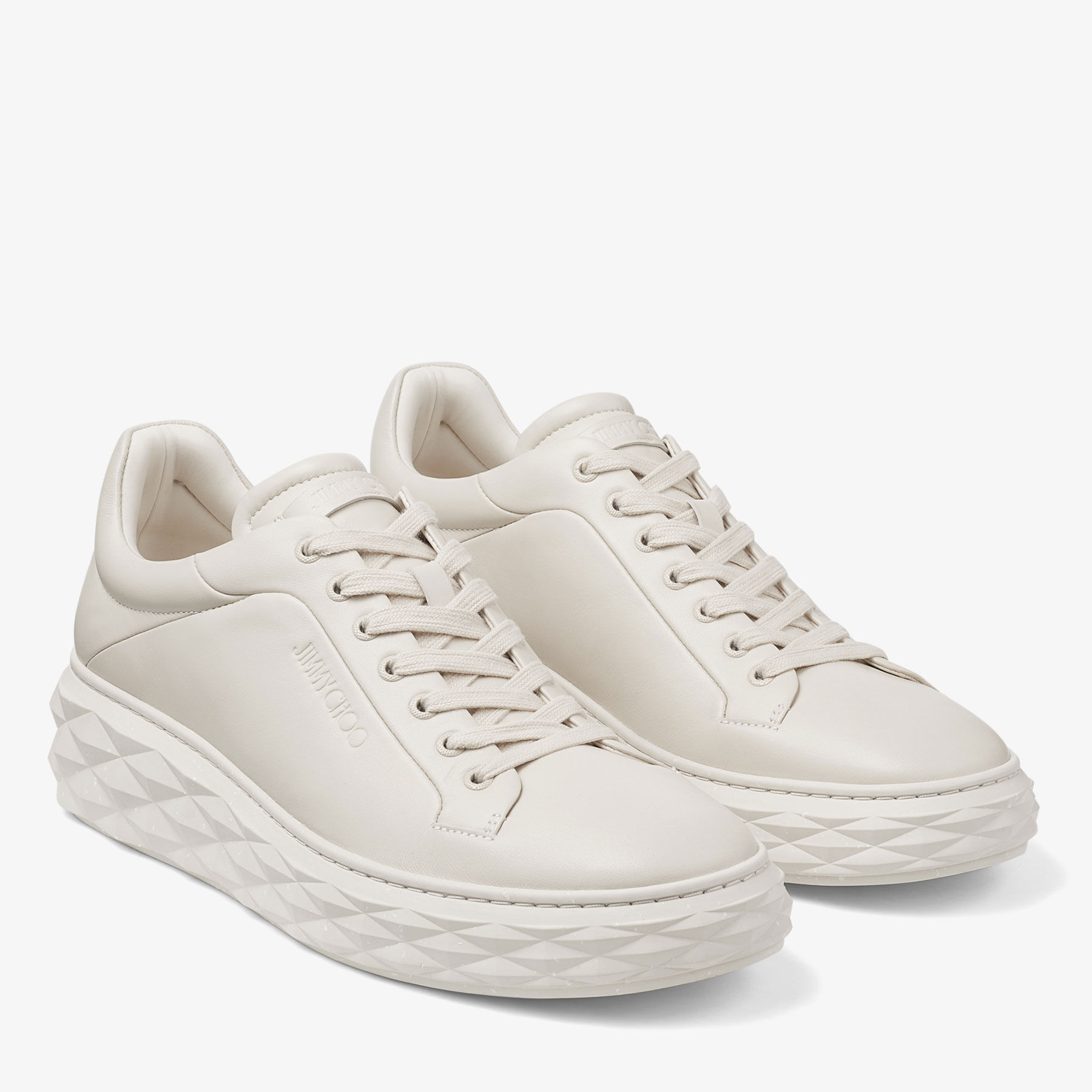 Diamond Maxi/M II
Chalk Nappa Leather Platform Trainers - 2