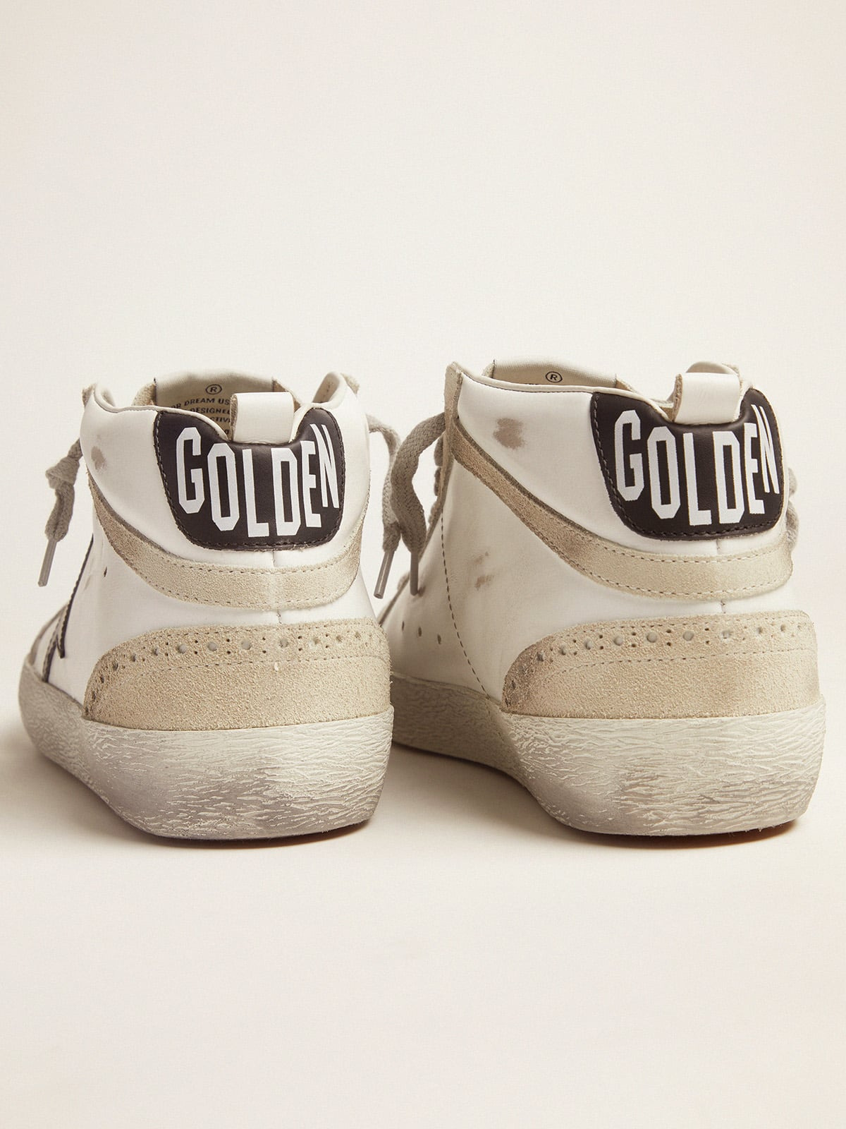 Men's Mid Star white with black star - 4