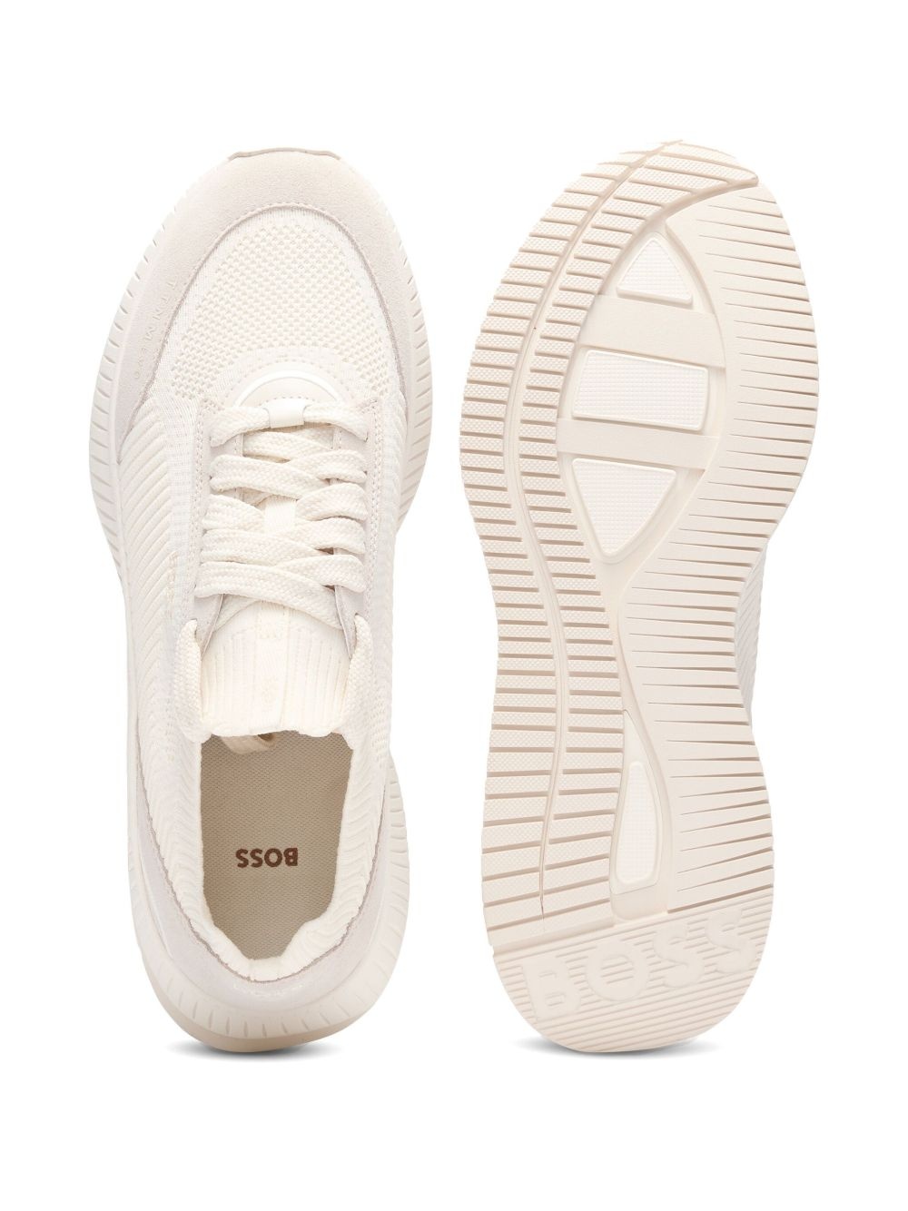 panelled suede sneakers - 4