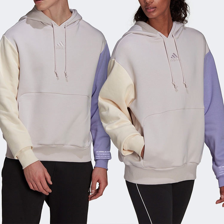 adidas U Fl Hd Casual Sports Colorblock hooded Long Sleeves Couple Style Purple HU0414 - 2