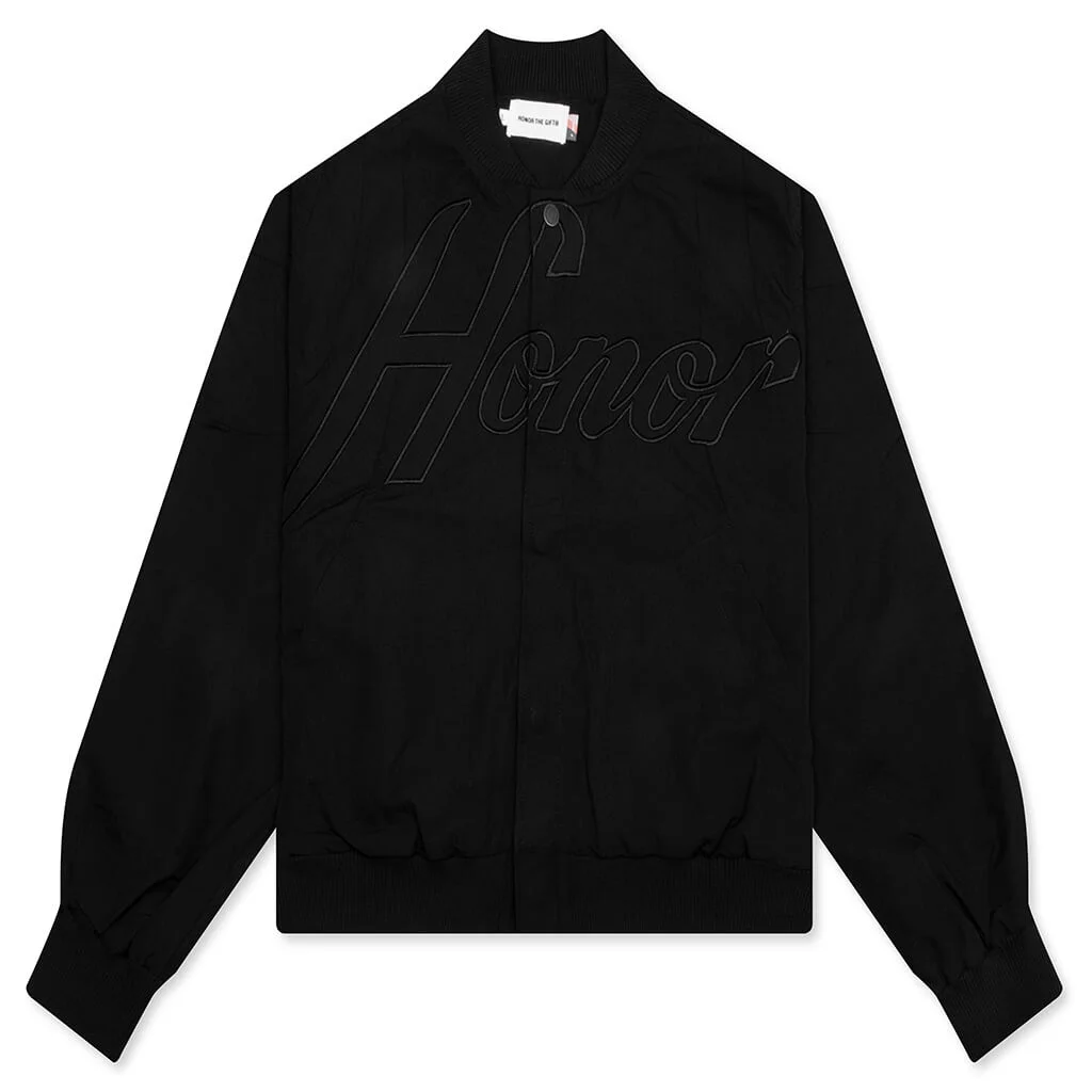 NYLON BOMBER JACKET - BLACK - 1
