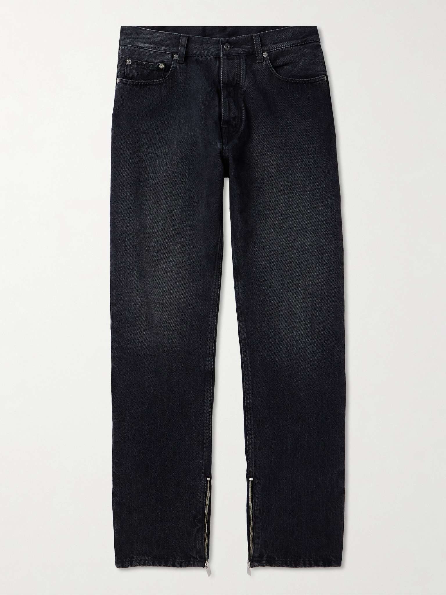 Straight-Leg Zip-Detailed Jeans - 1