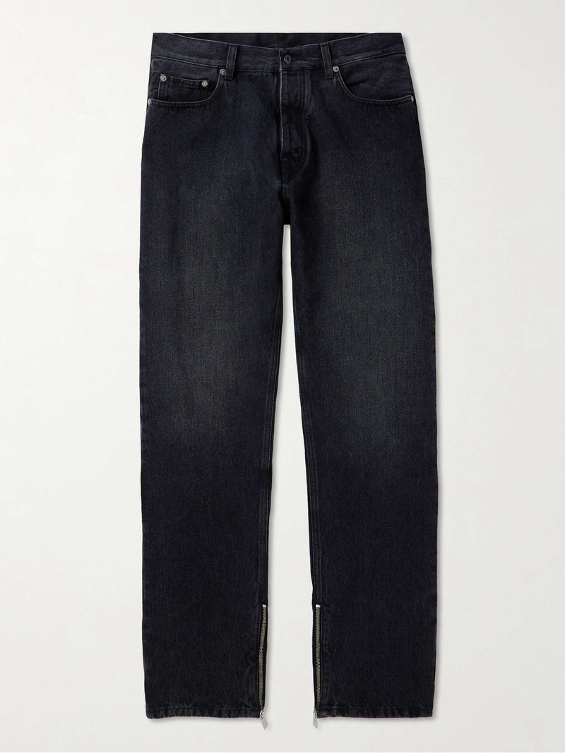 Straight-Leg Zip-Detailed Jeans 1