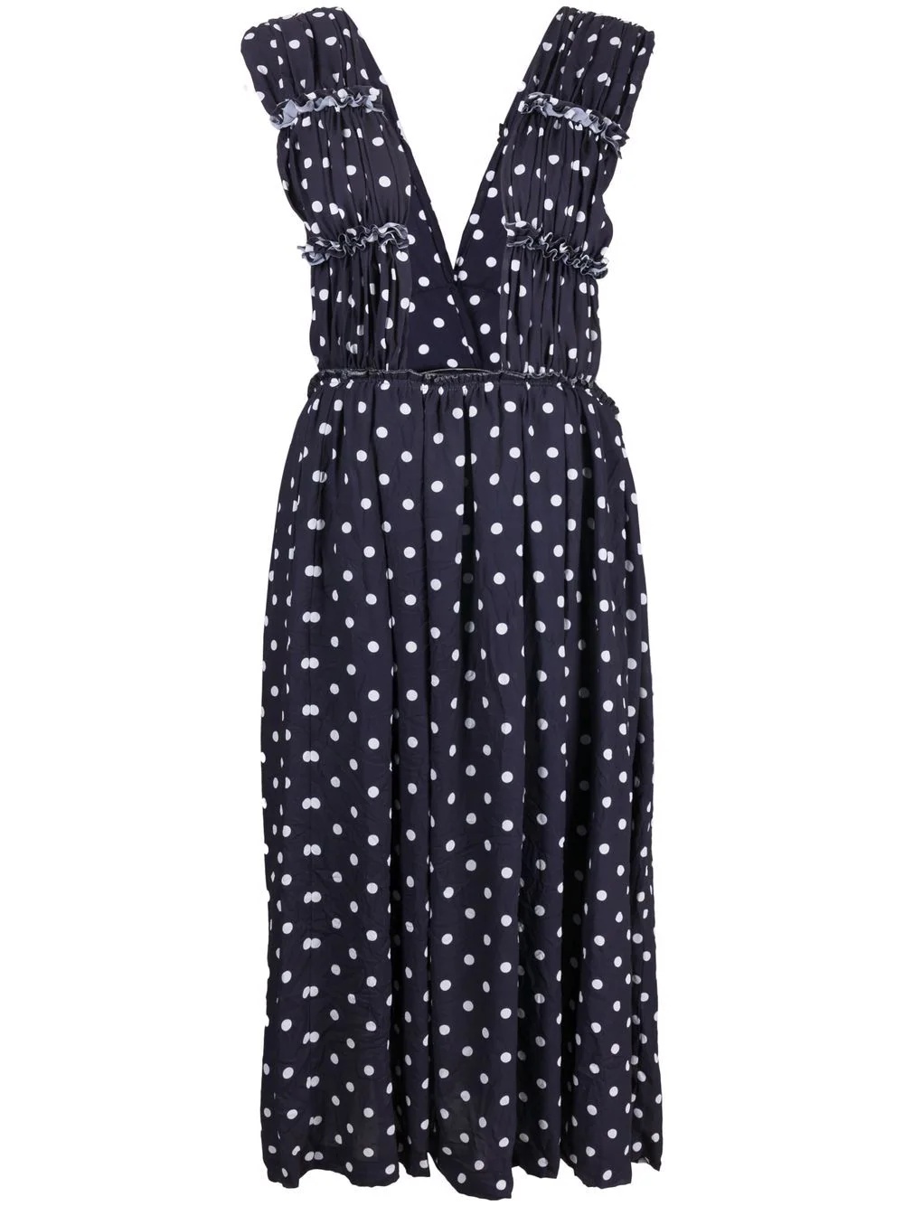 polka-dot pleated dungaree skirt - 1