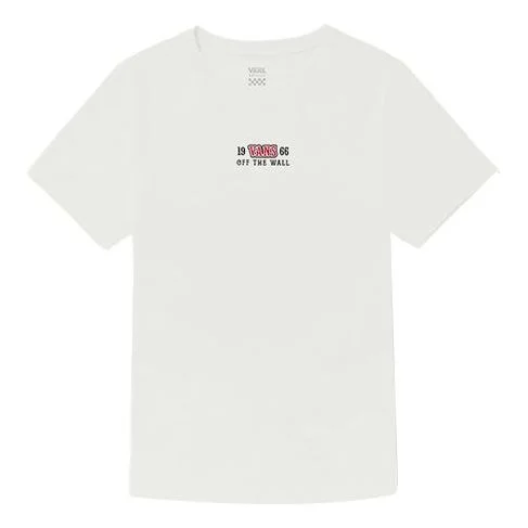 (WMNS) Vans Alphabet Skeleton Printing Sports Short Sleeve White VN0A4MNEWHT - 1