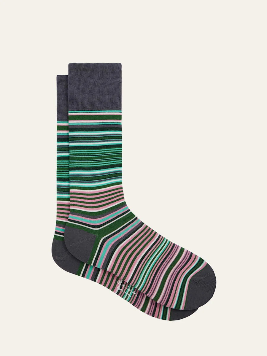 Men's Kahn Fashion Signature Stripe Crew Socks - 1