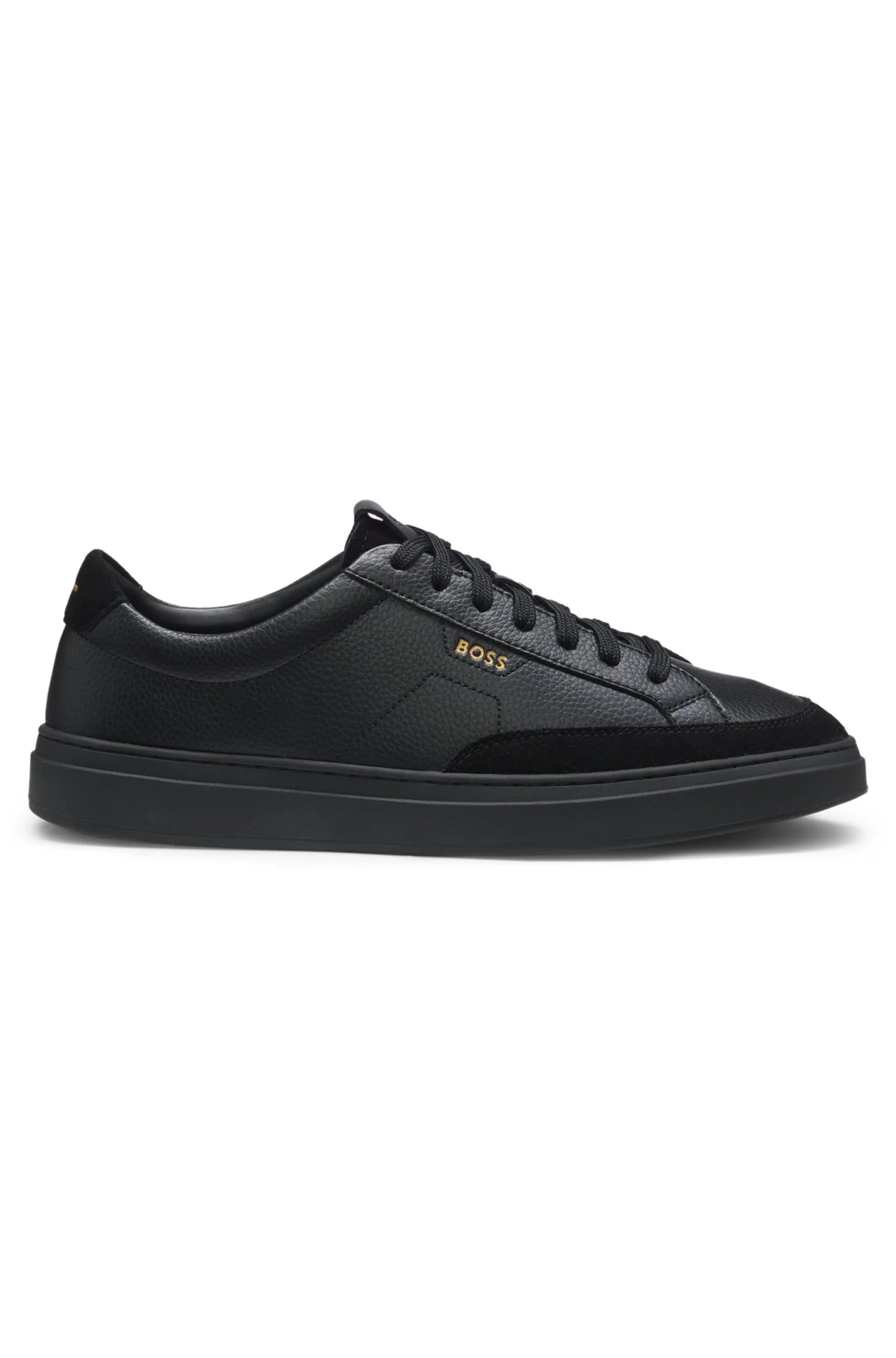 LEATHER SNEAKERS WITH SUEDE TRIMS - 1