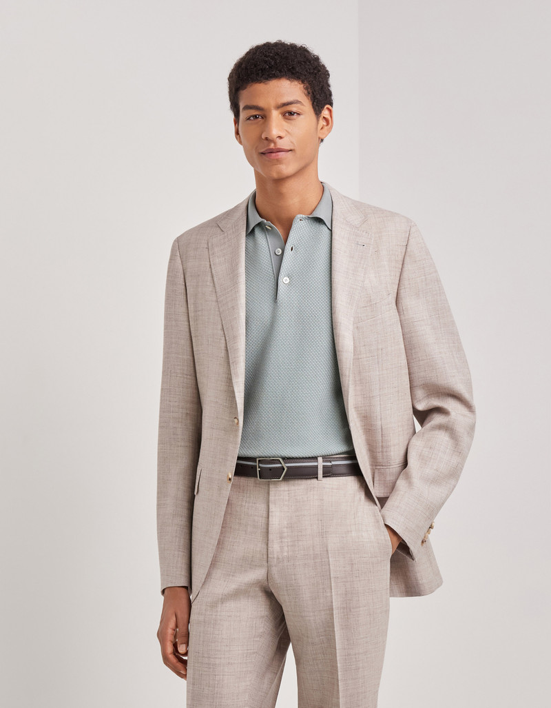 Canali BROWN AND BRIANZA GREEN SUEDE BELT WITH CONTRASTING PIPING AND STITCHING outlook