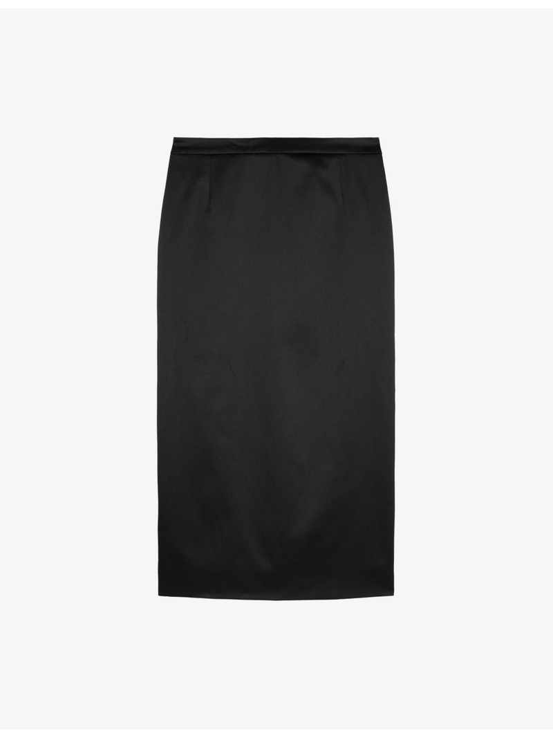 High-Rise Satin Pencil Skirt 1