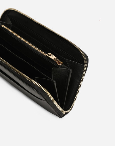 Dolce & Gabbana Calfskin zip-around wallet with branded plate outlook