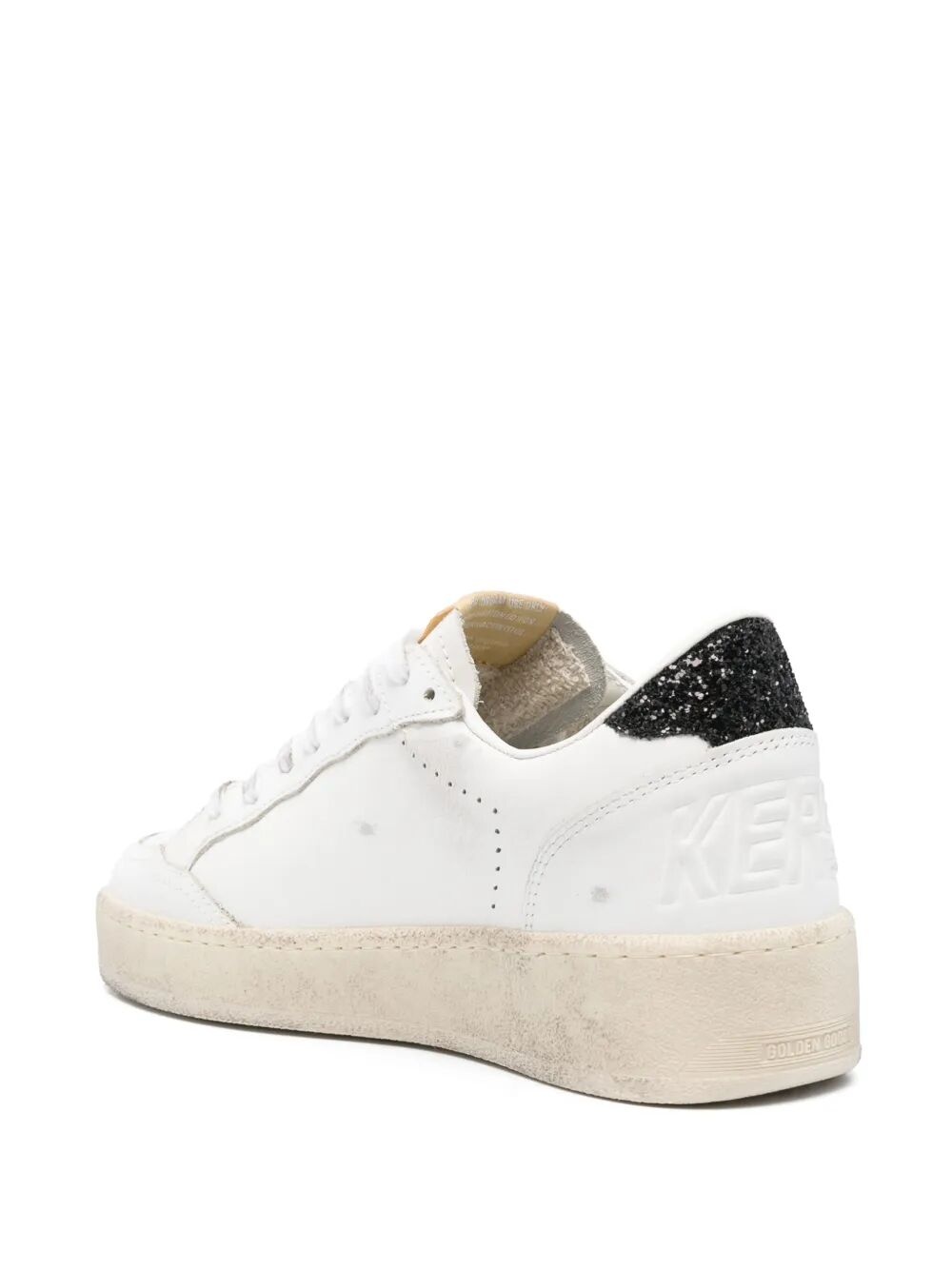 Golden Goose Women Ball Star 2 Sneakers With Gold Glitter Star And Black Glitter Heel Tab - 3