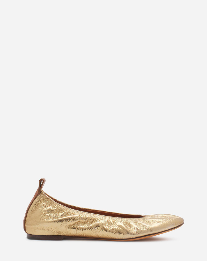 THE BALLERINA FLAT IN METALLIC LEATHER 1