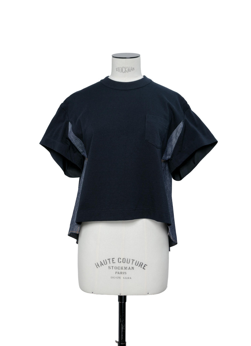 Light Weight Denim x Cotton Jersey T-Shirt 1