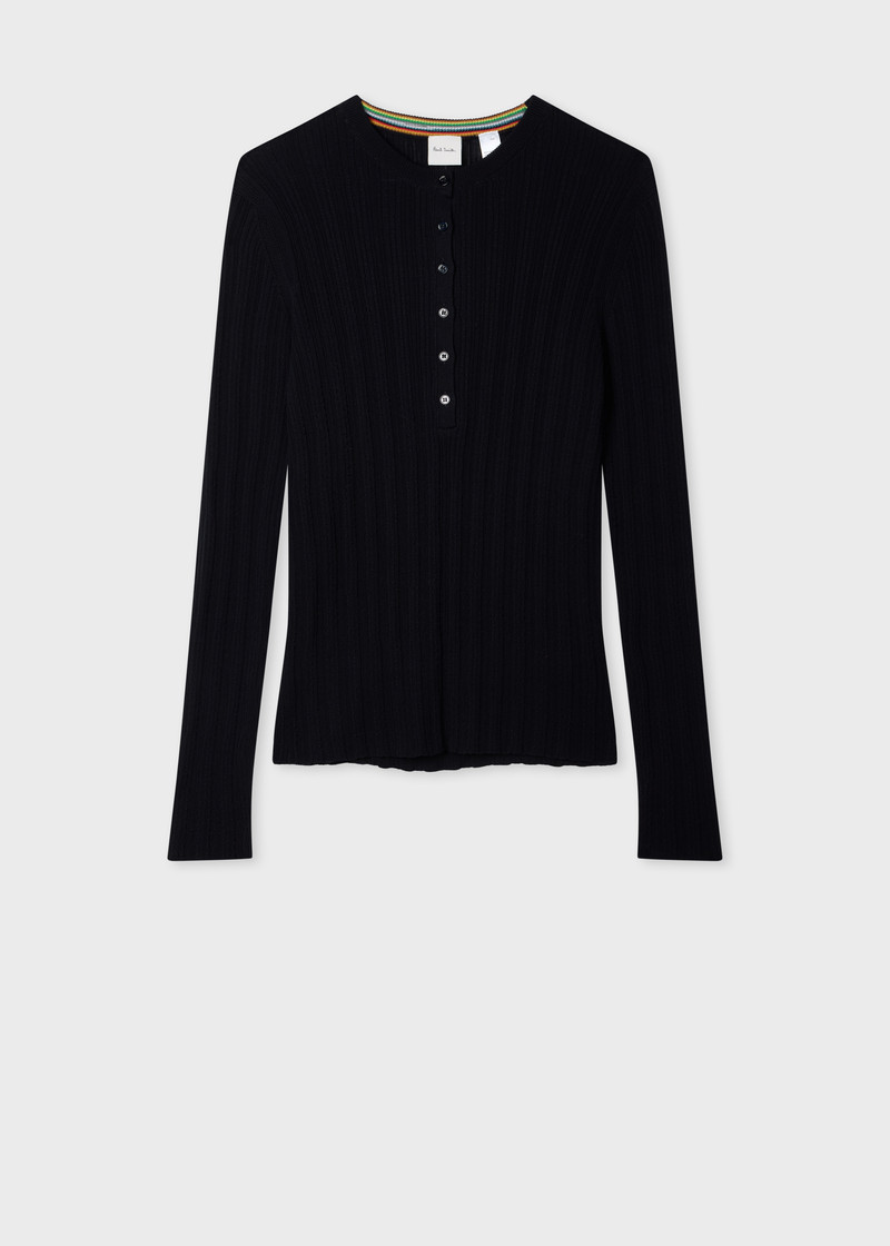 Women's Navy Cable Knit Long-Sleeve Top 1