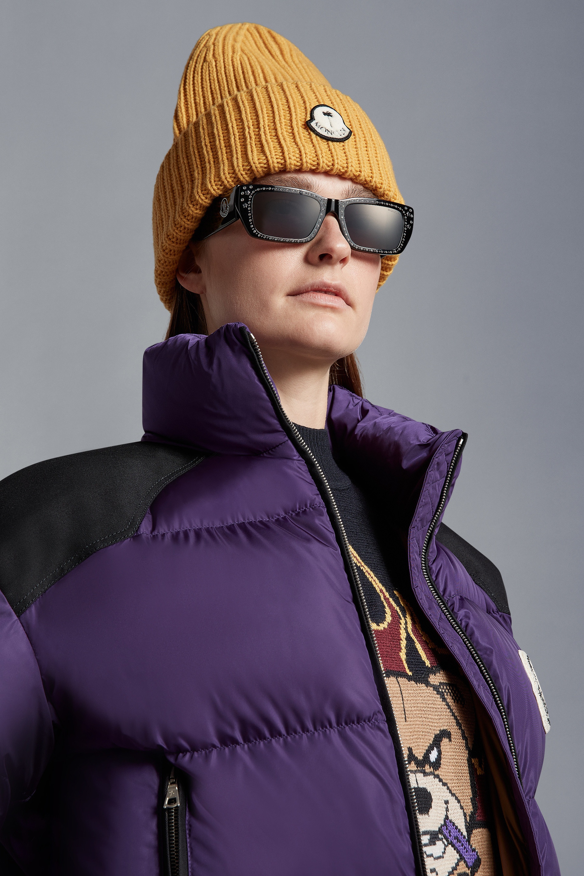 Crystal-Encrusted Rectangular Sunglasses - 2