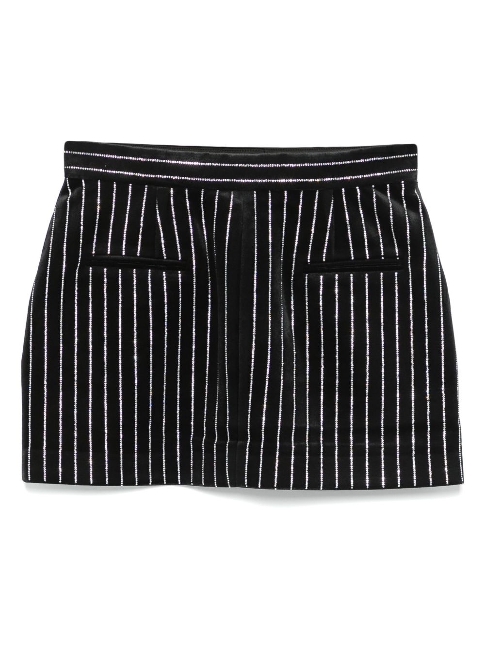 crystal-embellished velvet mini skirt - 2