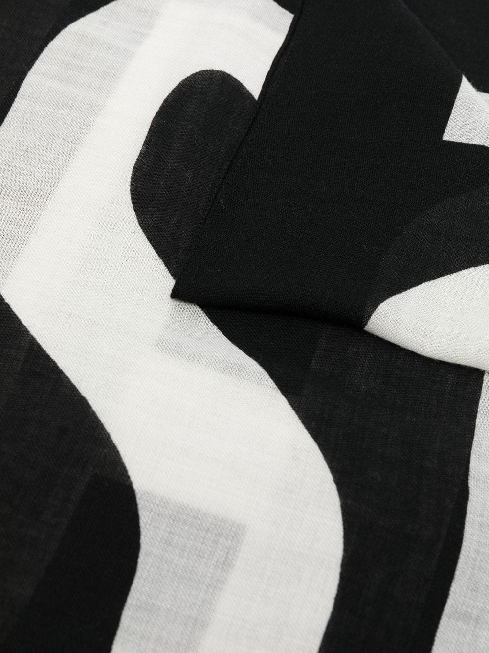 logo-print frayed-edge scarf - 2
