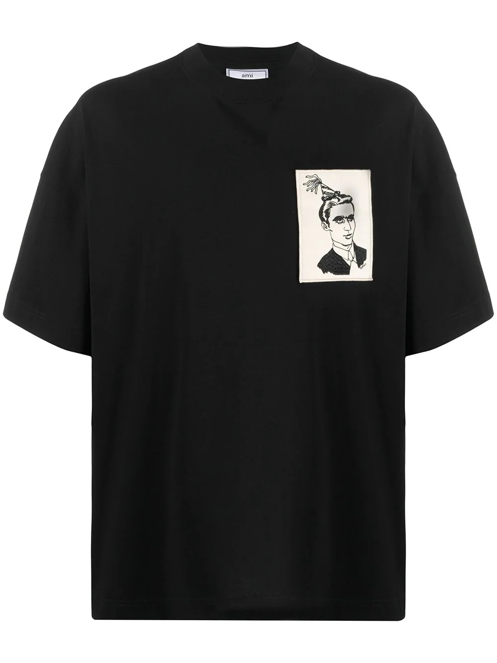 woven face T-shirt - 1