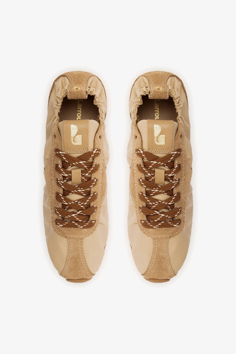 Stella Lite Sneaker In Peanut Nylon and Suede 6