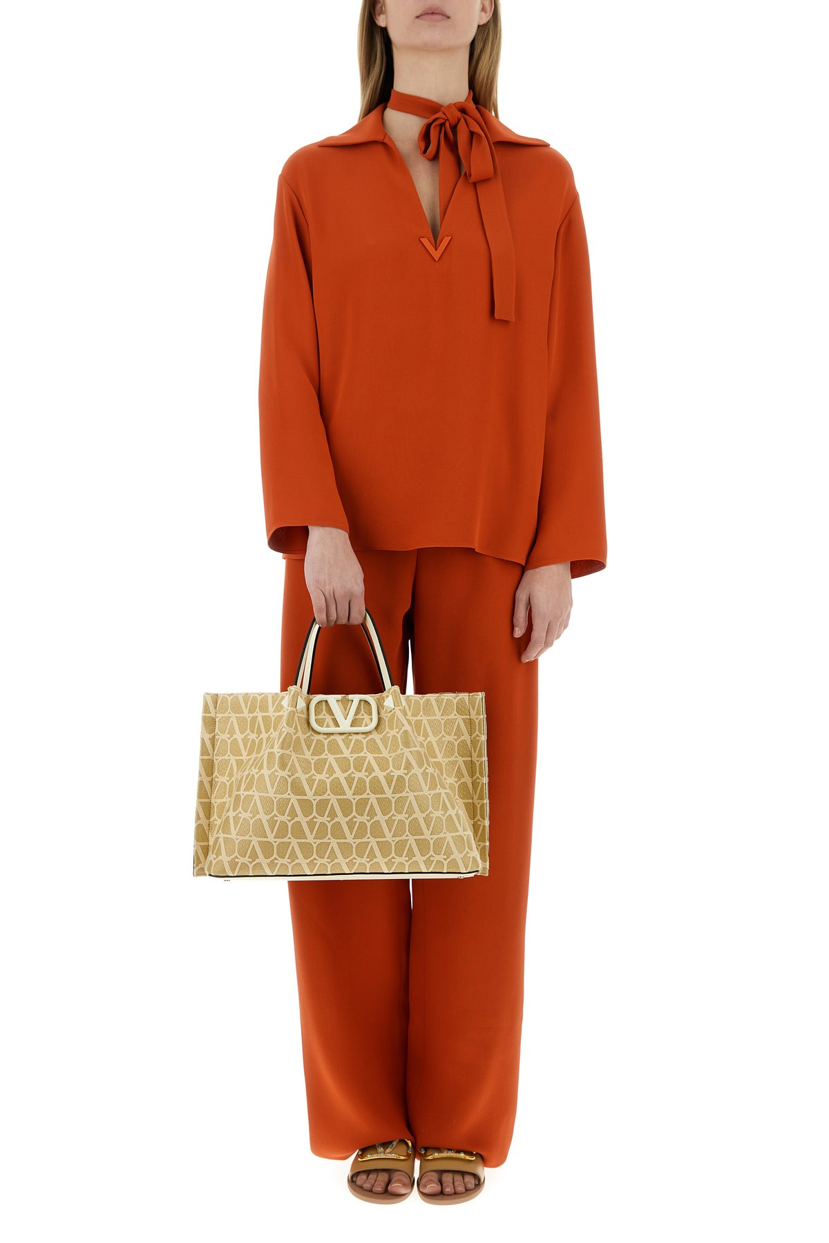 Brick crepe blouse - 6