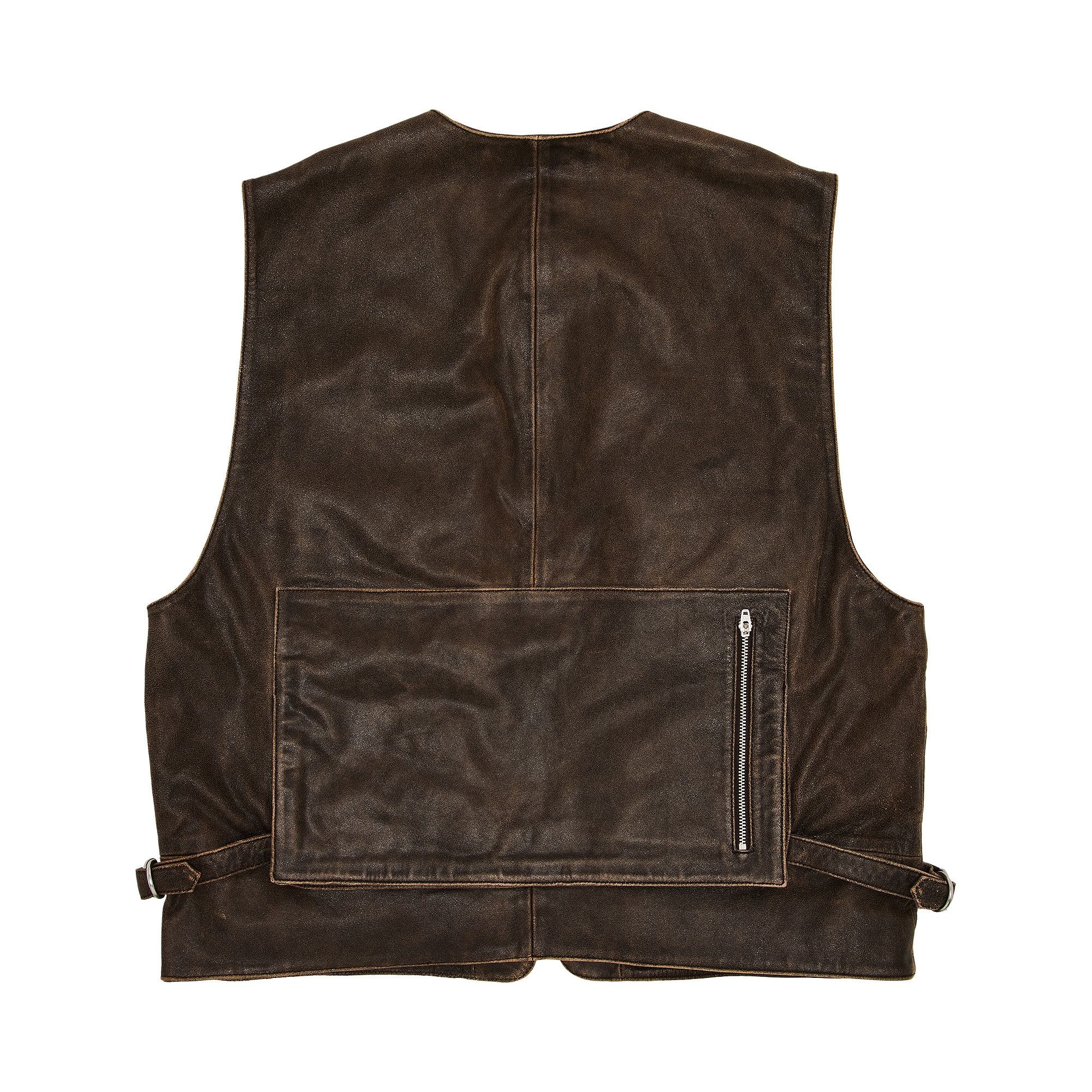 Supreme Leather Cargo Vest 'Brown' - 2