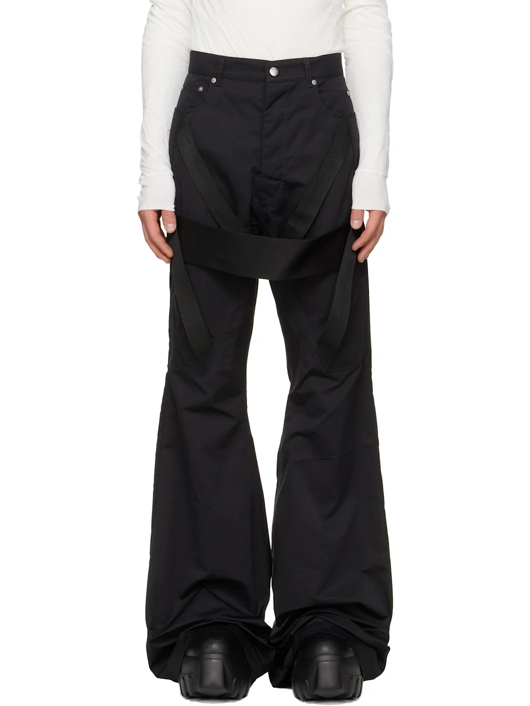 Black Tower Megastrapped Bolan Bootcut Trousers - 1