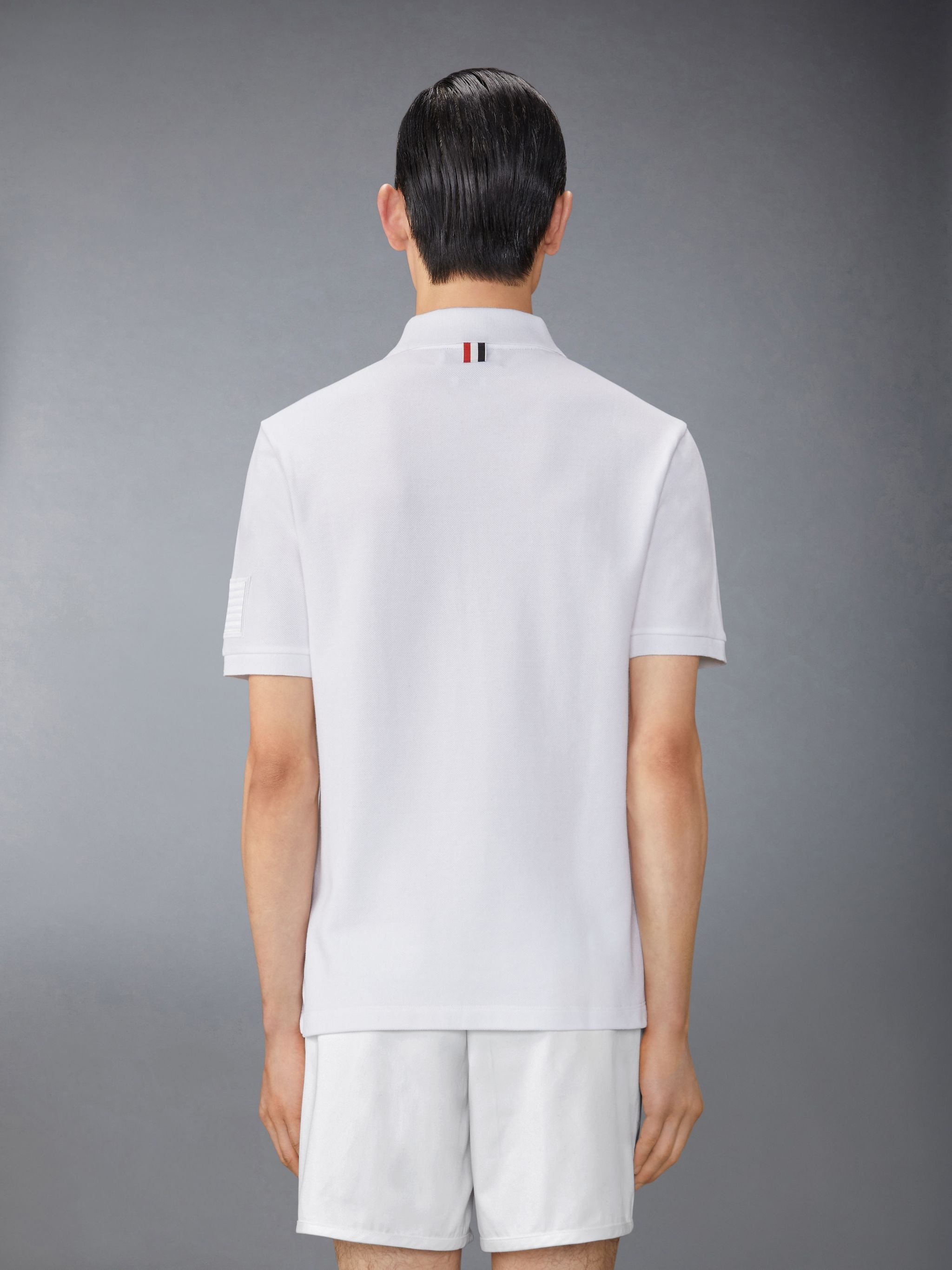Flag-patch cotton polo shirt - 2